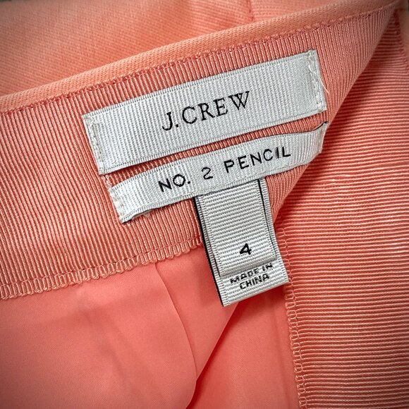 J. Crew No. 2 Double Serge Cotton Twill Pencil Skirt in Melon, size 4 - Picture 5 of 7